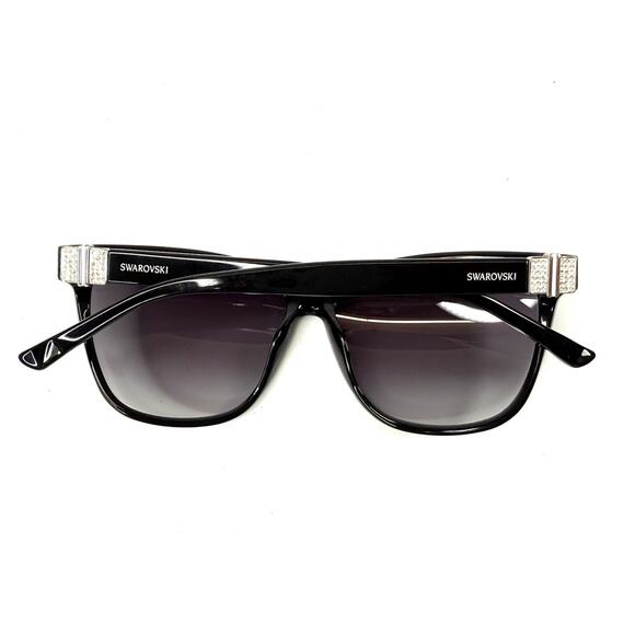 Swarovski Crystal-Accent Black Silver Square Sunglasses Gradient SW121 01B 56 - Picture 8 of 8